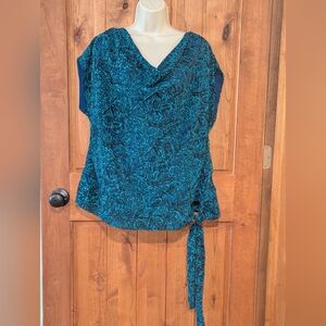 Apt. 9 Blue Sleeveless‎ Blouse with Tie Front